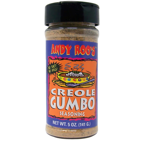 Andy Roo's Salt-Free No MSG Creole Gumbo Seasoning, 5 Ounce Shaker...