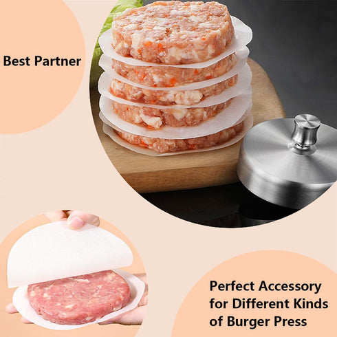 200Pcs 5.5 Inch Round Parchment Paper Sheets, White Hamburger Patty Paper, Wax Paper Sheets for Food, Separating Frozen Patty, Baking Small Cakes...