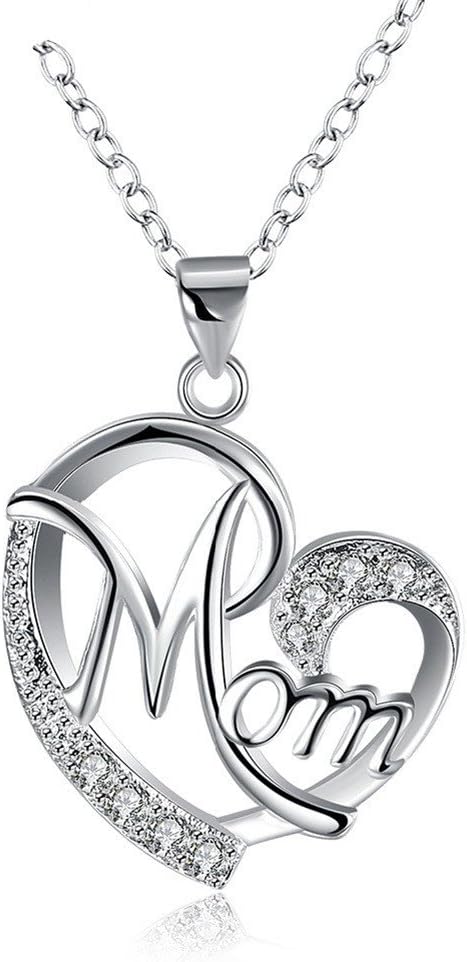 ShiQiao Spl Gifts for Mom Mother Necklace Pendant Sterling Silver for Women Love Heart Mom Birthday Gifts...