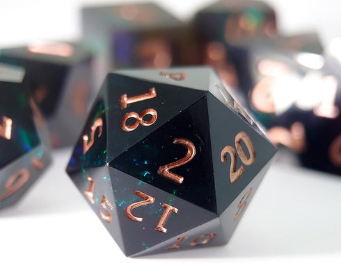 Sharpe Edge Black D&D Dice Set with Leather Bag– Green Dice Set for DND Accessories,D&D,Dungeons and Dragons,Role Playing Games and Other Table Ga...