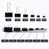Binder Clips, 48 Pack, 1 Inch, Standard 25mm Clamps, Black, Capacity 0.47 Inch, Small Clips, Small Binder Paper Clips, Small Size, Small Paper Cli...