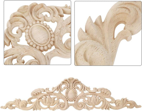 TOPINCN 50x12cm Wood Carving Applique European DIY Decoration for Home Furniture Courtyard Window Mirror...
