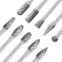 10pc Tungsten Carbide Burr Set 1/4" Shank Double Cut Rotary Cutting Burr Set Die Grinder Bits for Steel Metal Wood Woodworking Carving, Polishing,...