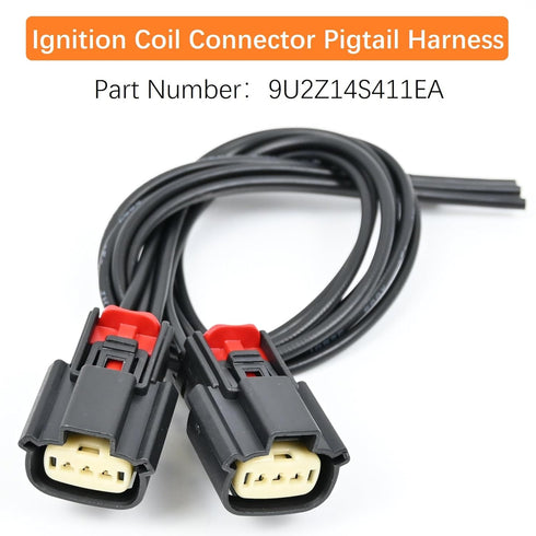 2Pcs Ignition Coil Connector Pigtail Harness 9U2Z14S411EA for Ford V6 V8 Flex for Ford Edge Fusion F150 F350 F250 Super Duty Explorer, for Lincoln...