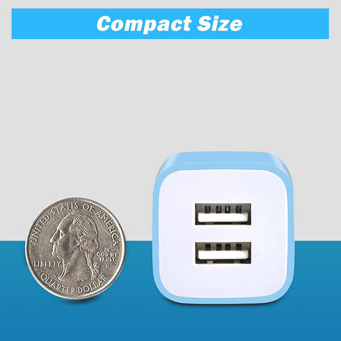 USB Wall Charger, 4-Pack 2.1A Dual Port USB Wall Plug Power Adapter Charging Block Charger Box Cube Compatible with Phone 13 12 11 Pro Max Mini XS...