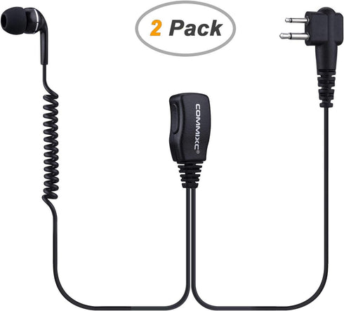 2-Pack Walkie Talkie Earpiece, 2.5mm/3.5mm 2-Pin in-Ear Walkie Talkie Headset with PTT Mic, Compatible with Motorola Two-Way Radios......