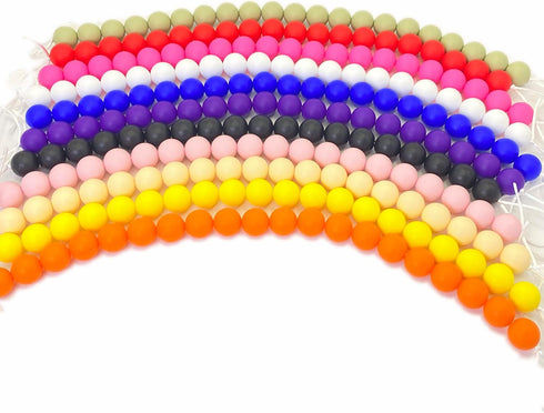 60pcs Silicone Beads, 15mm Silicone Beads Bulk Round Rubber Beads for Keychain Making Kit Silicone Focal Beads Loose Beads for Necklace Bracelet L...