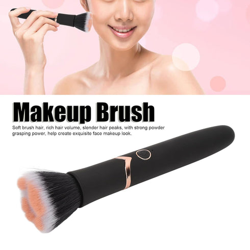 Powered Electric Makeup Brush Loose Powder Brush 10 Gears Vibration Electric Massage Brush for Makeup Blending Contouring Airbrush Finish, Black...