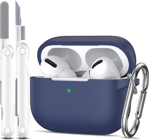 AirPods Pro Case Cover, Military Grade Anti-Fall Soft Silicone Shock-Absorbing Protective AirPods Pro 2nd/1st Generation Case with Keychain and Cl...