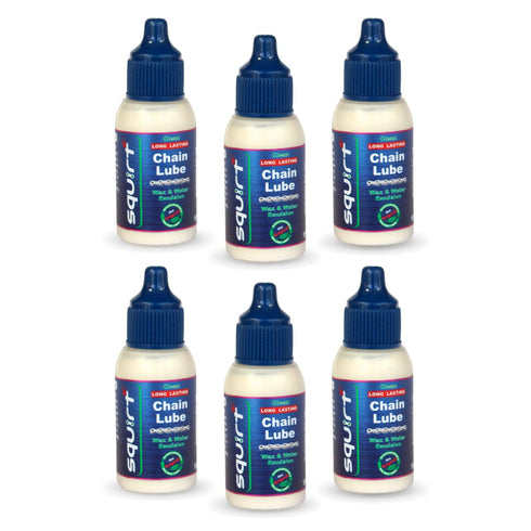 Squirt Chain Lube for Bikes (0.5 Oz, 6 Pack) – Long-Lasting Lube for All Bike Chains – All-Weather Dry Chain Lube – Bike Lubricant to Reduce Noise...