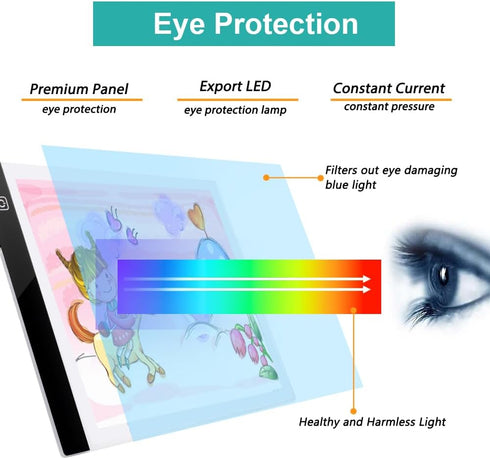 AIAURORA A4 LED Copy Board Light Tracing Drawing Board, Ultra-Thin Adjustable USB Power Art Craft LED Trace Light Pad for Tattoo Drawing, Diamond ...
