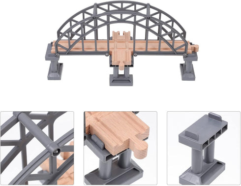 Toyvian Wooden Train Tracks Suspension Bridge Toy Children Train Railway Toy Wood Cross Railway Toys Train Scene Layout Props Toy Train Accessory ...