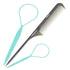 Hair Loop Tool Set,Topsy Tail Hair Tools with 1Pcs Rat Tail Comb 2Pcs Pink French Braid Tool Loop for Hair Styling (Tiffany blue B)...