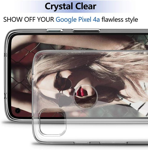 SNOSHO for Google Pixel 4a Case,Slim Thin Soft Skin Silicone Flexible TPU Gel Anti-Scratch Shockproof Protective Case Cover for Pixel 4a [NOT Comp...