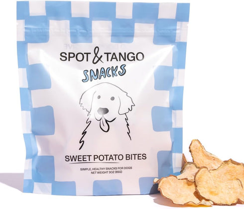 Spot & Tango Sweet Potato Bites Dog Snacks - Single Ingredient, 100% Sweet Potato - Dehydrated Treats - Grain & Gluten-Free - USA-Made - for Small...