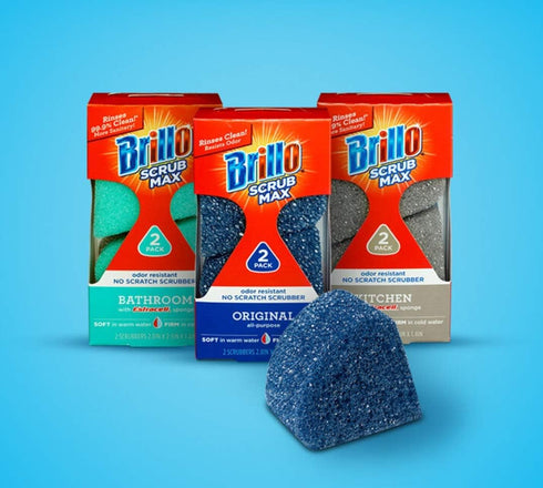 Brillo Scrub Max Heat Activated Sponges, Strong & Long Lasting, Innovative Technology, 2 Count (2 Count (Pack of 3), Kitchen)...