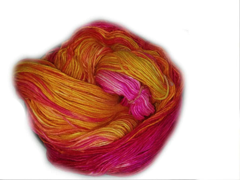 100% Recycled and Hand-Dyed Silk Roving Worsted Yarn, Luxurious & Soft Silk Roving | Ideal for Knitting, Crocheting, Crafting | Smooth Texture & f...