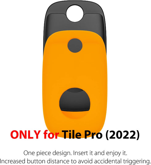 Silicone Case for Tile Pro 2022 with Keychains, 2 Pack Anti-scratch Protective Cover with Carabiner (Black/Orange)...