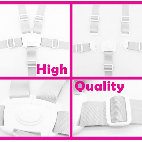 5 Point Harness Seat Belt Safety Strap Belt,Adjustable High Chair Strap,Baby Safe Harness for Stroller Pushchair Pram Buggy Safe Protection,Safety...