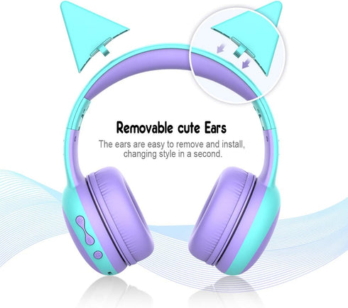 gorsun Bluetooth Kids Headphones with Microphone,Children's Wireless Headsets with 85dB Volume Limited Hearing Protection,Stereo Over-Ear Headphon...