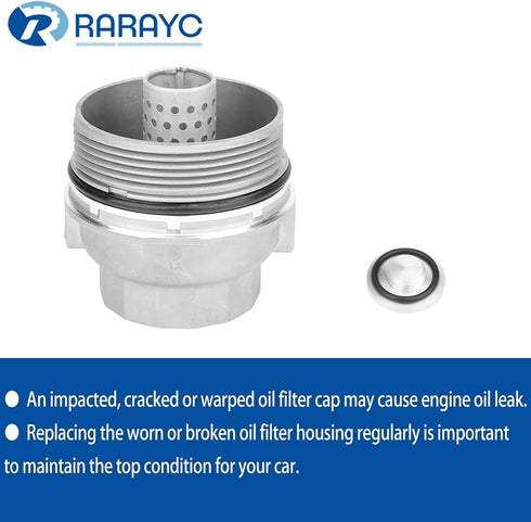 Oil Filter Housing Cap + Plug Compatible with Toyota Replace 15620-31060 15643-31050 1562031060 1564331050...