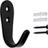 MsBong 8 Pcs Black Coat Hooks for Wall, Heavy Duty Hooks for Hanging Coats No Rust Hooks Wall Mounted with Screws for Key, Towel, Bags, Cup, Hat I...