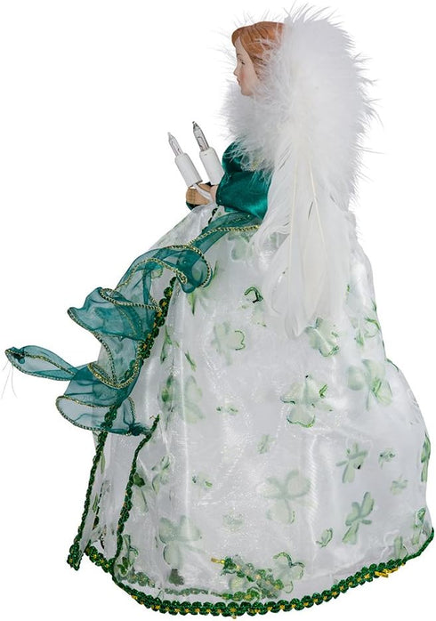 Kurt Adler UL 10-Light Angel Treetop Figurine, 12-Inch, Irish Tree Topper...