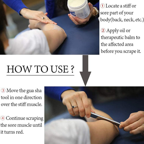 Gua Sha Massage Tools - Stainless Steel Scraping Tool for Scar Tissue and Soft Tissue Treatment...