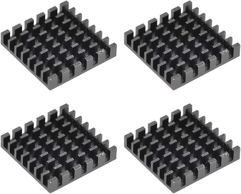 uxcell 5x25x25mm Black Aluminum Heatsink Thermal Adhesive Pad Cooler for Cooling 3D Printers 4Pcs...