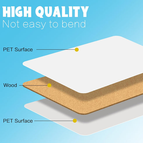 3 Packs Dry Erase White Board, Mini Portable Double Sided White Boards for School Supplies with 3 Markers and 3 Erasers 7''x 9.8''...