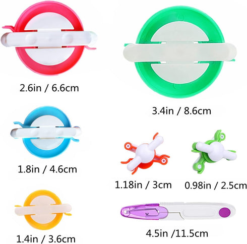 Pompom Maker Kits, Pom pom Knitting Loom Kit Fluff Ball Weaver Needle Craft DIY Knitting Crochet Craft Tool Kit, 6PS Pompom Maker+ 1PS Scissors (7...