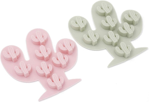 2Pcs Mini Cactus Ice Cube Tray Set Small Cacti Silicone Molds for Making Small Soap Chocolate Candy Gummy Baking Cake Jello Jelly Wax Crayon Melt...