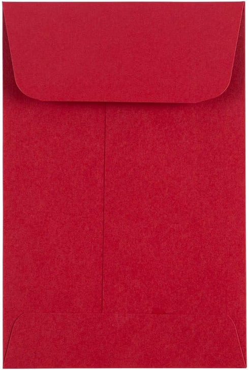 LUXPaper #4 Coin Envelopes | Peel & Press | 3'' x 4 1/2'' | Ruby Red | 80lb. Text | 50 Qty...