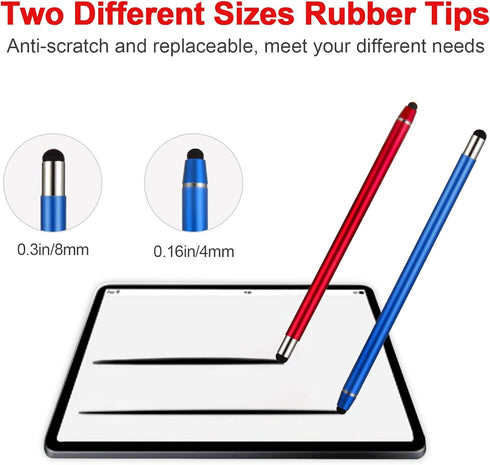 Stylus Pens for Touch Screens - Waycco High Sensitivity Capacitive Stylus 2 in 1 Touch Screen Pen with 8 Replaceable Tips for iPad iPhone Tablets ...