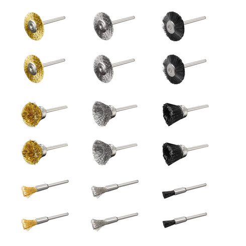 18Pcs Wire Brushes Set,Steel Wire Wheels Pen Brushes Set Kit Accessories for Rotary Tool-1/8"(3mm) Shank (18)...
