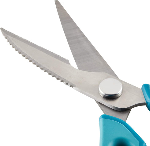 Rachael Ray Professional Multi Shear Kitchen Scissors with Herb Stripper and Sheath, 2 Piece, Agave Blue...