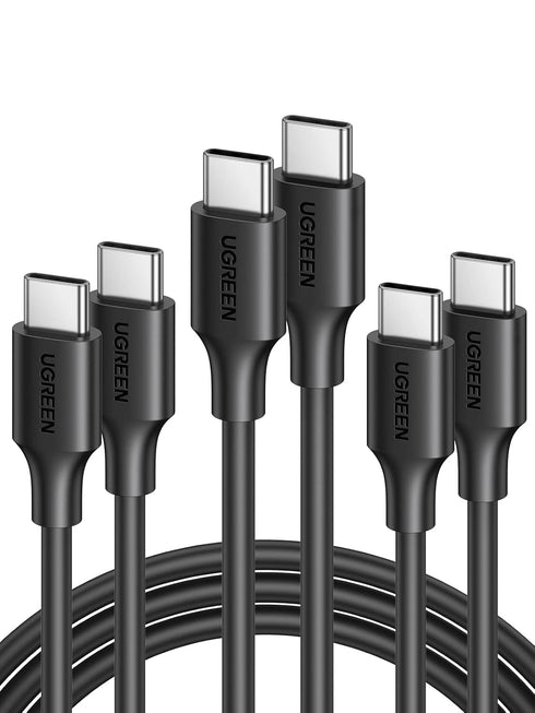 UGREEN 60W 3-Pack USB C to USB C Cable, Type C Fast Charging Cable Compatible with iPhone 15/15 Plus/15 Pro, MacBook Pro 2022, Samsung Galaxy S24/...