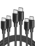 UGREEN 60W 3-Pack USB C to USB C Cable, Type C Fast Charging Cable Compatible with iPhone 15/15 Plus/15 Pro, MacBook Pro 2022, Samsung Galaxy S24/...