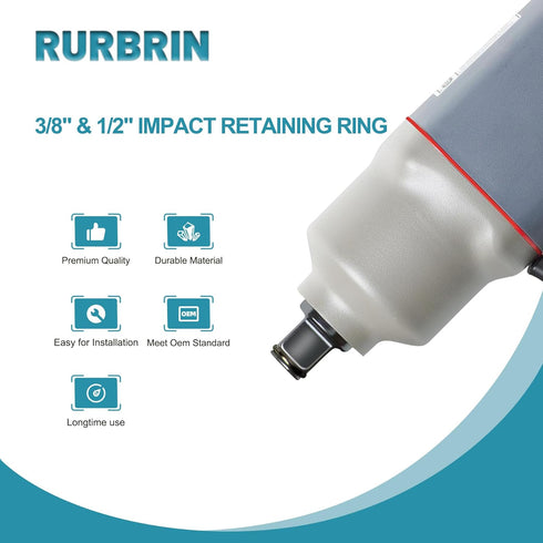 10 Sets of 1/2 inch & 3/8 inch Impact Wrench Retainer Rings with O-ring, Compatible With Electric Wrench/Pneumatic Wrench...