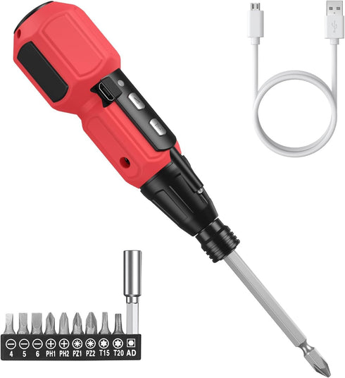 ORIA Cordless Electric Screwdriver, Rechargeable Power Screwdriver, Mini Electric Repair Tool Kit with LED Lights, USB Cable, Bits Holder, for Pho...