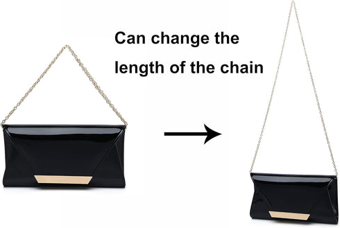 Women Patent Leather Fashion Clutch Purses Evening Bag Handbag...