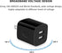 Black USB Wall Adapter, Charging Block, 3Pack Dual Port 2.1A Fast Wall Charger Brick Base Cube USB Plug Outlet Phone Charger Box for iPhone 16e 16...