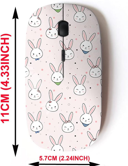 2.4G Wireless Mouse with Cute Pattern Design for All Laptops and Desktops with Nano Receiver - Cute Adorable Kawaii Rabbit Bunny...
