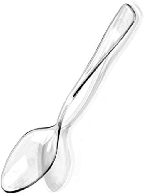 Zappy 100 Clear Mini Plastic Spoons - 3.75" Dessert & Ice Cream Spoons (100)...