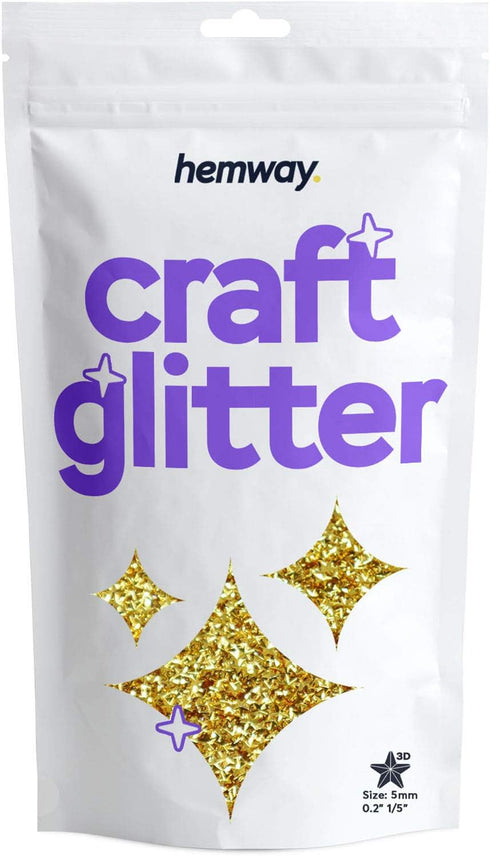 Hemway Craft Glitter - 1/5" 0.2" 5mm - 3-D Embossed Star Shaped Glitter Sequin for Decoration, Scrapbook, Arts, Craft, Design, Nail and Cosmetics ...