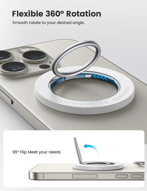 Magnetic Phone Ring Holder for Mag Safe - Lamicall Magnetic Finger Phone Ring Stand Holder, Magnet Ring Grip, Compatible with iPhone 15 14 Plus 13...