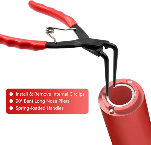 Snap Ring Pliers, 90 Degree Long Nose Pliers Internal Master Cylinder Heavy Duty Retaining Ring Plier Pliers, Bent Lock Circlip Pliers for Trucks ...