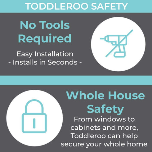 Toddleroo by North States Large Sliding Cabinet Locks | Keep Side by Side cabinets Safely & securely Closed | Works on Cabinet Handles up to 4.5" ...