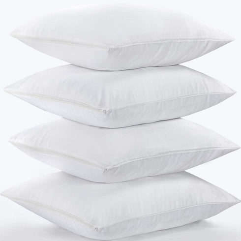 Niagara 4 Pack Pillow Protectors Standard 20x26 Inches Lab Certified Ultra Fresh Treated 100% Cotton Non Crinkle Quiet Breathable Zipper Covers Ca...
