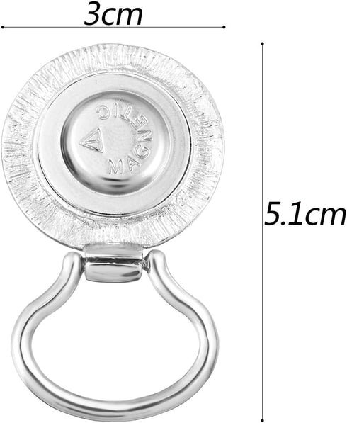 MJartoria Interchangeable Snap Buttons Centerpiece Rhinestone Eye Glass Holding Brooch (Silver Color)...
